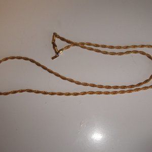 Vintage Roget necklace gold metal mesh braid